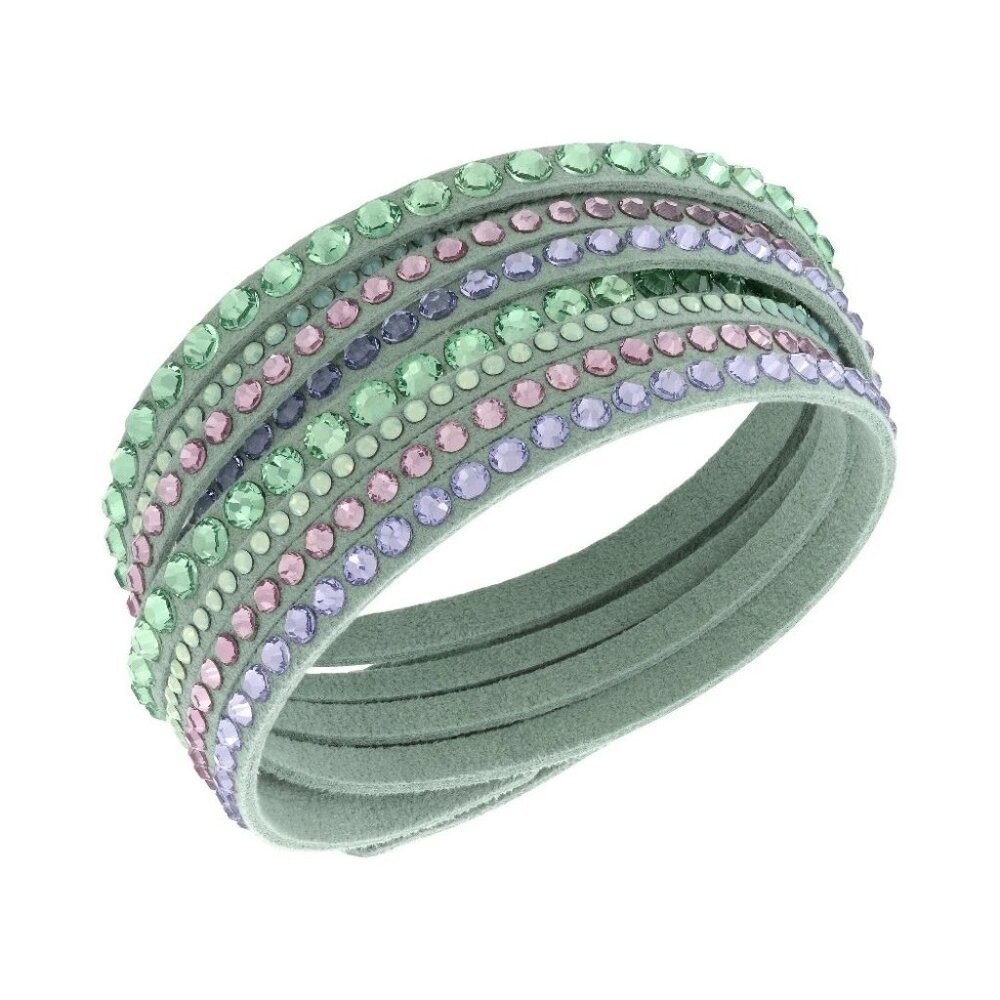Swarovski Sage Green Double Wrap Slake Bracelet